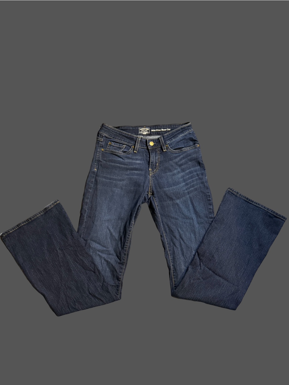 Signature by Levi Strauss Dark Blue Boot-Leg Jeans